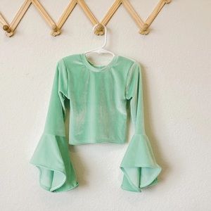 Mint butterfly sleeve top